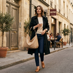 Women's casual tote bag in khaki with adjustable shoulder strap and roomy interior