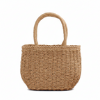Women's Woven Structured Tote Bag Spacious Interior Bow Detail Lightweight Casual