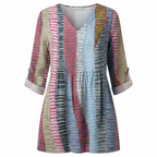 Women's Lightweight Fluid V-Neck Long Blouse Relaxed Drape