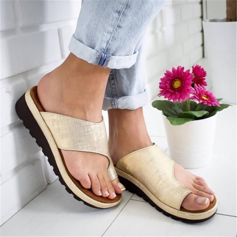 Women's gold-tone backless platform slide sandals with asymmetrical cutout straps