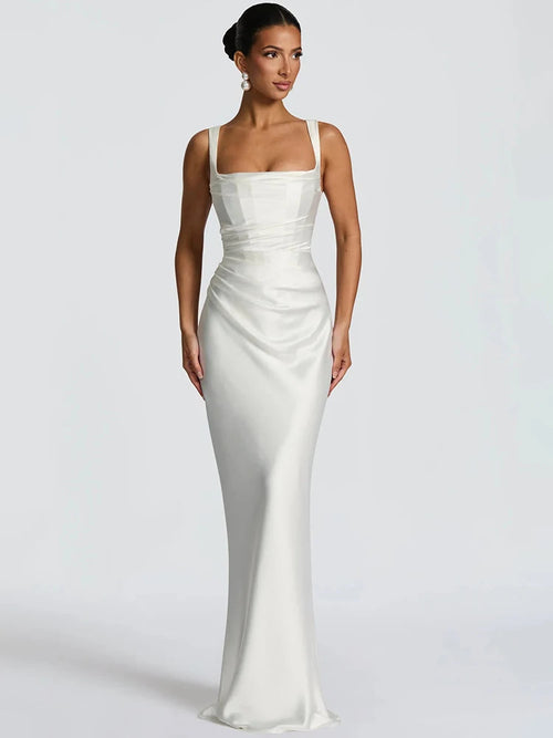 Bella | Backless Maxi Dress Halter Satin 0