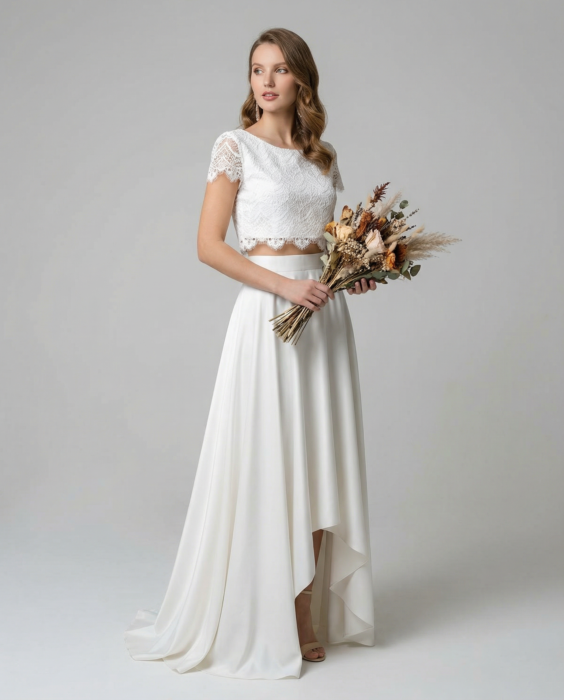 Bella | Lace Wedding Dress Bohemian High-Low 0