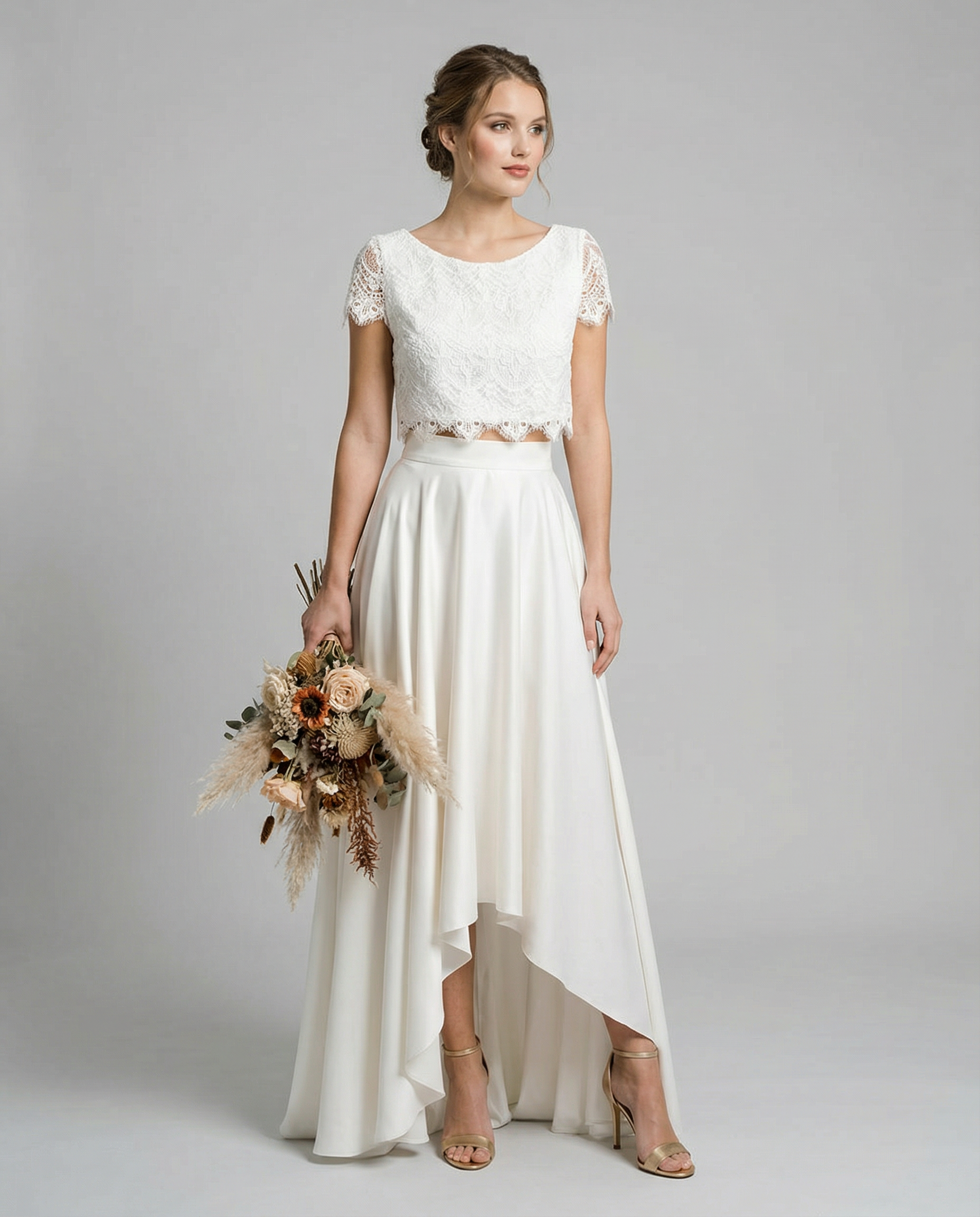 Bella | Lace Wedding Dress Bohemian High-Low 1