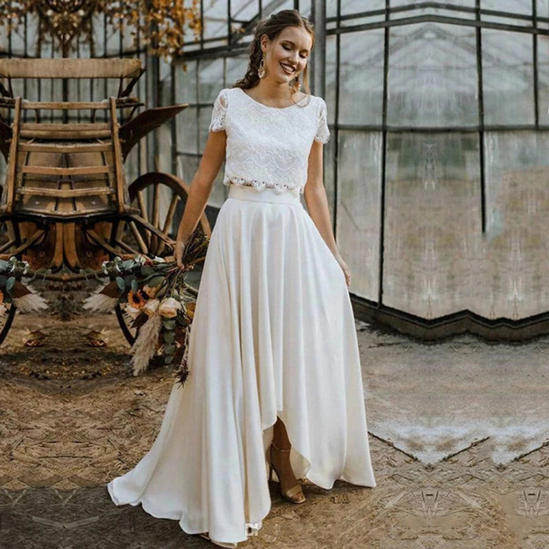 Bella | Lace Wedding Dress Bohemian High-Low 4