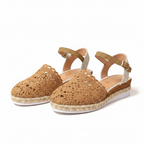Women's Crochet Espadrille Sandals Flatform Ankle Strap Braided Jute