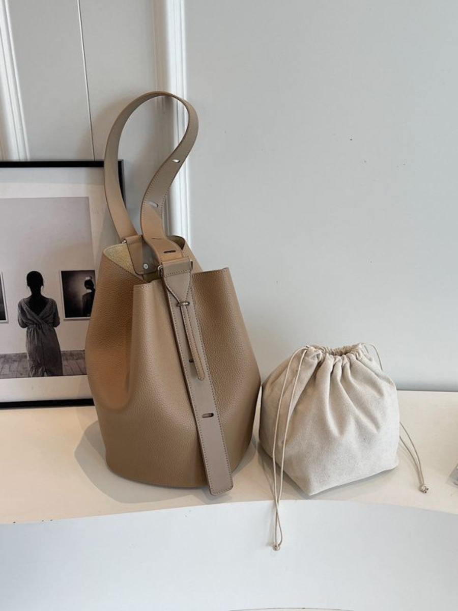 Women's Adjustable Strap Shoulder Bag Removable Inner Pocket Synthetic Leather Multi Compartment