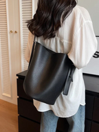 Women's Adjustable Strap Shoulder Bag Removable Inner Pocket Synthetic Leather Multi Compartment