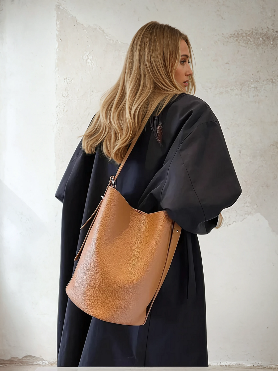 Women's Adjustable Strap Shoulder Bag Removable Inner Pocket Synthetic Leather Multi Compartment