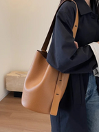 Women's Adjustable Strap Shoulder Bag Removable Inner Pocket Synthetic Leather Multi Compartment