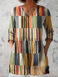 Women's Long Lightweight V-Neck Drapey Blouse Fluid Relaxed Fit