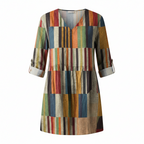 Women's Long Lightweight V-Neck Drapey Blouse Fluid Relaxed Fit