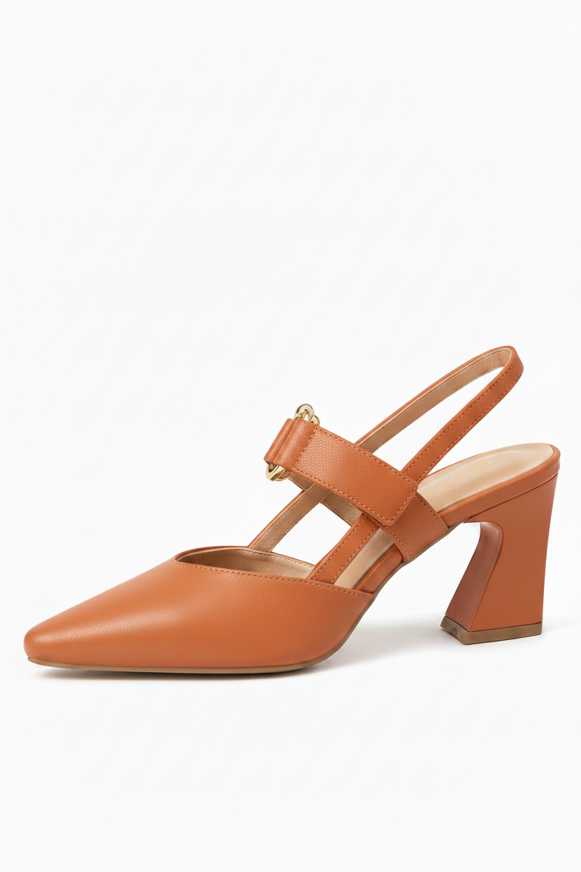 Women's Slingback Heels | Block Heel, Elegant Black Design