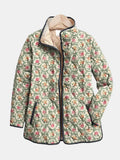 Eloise™ classic quilted jacket with floral print, hood, full zip, long sleeves