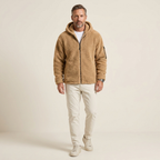Men's Sporty Zip-Up Thermal Hoodie Soft Lined Fleece Comfort Fit Winter Layering