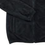 Men's thermal zip-up hoodie, black sherpa fleece with zip placket and textured sleeves