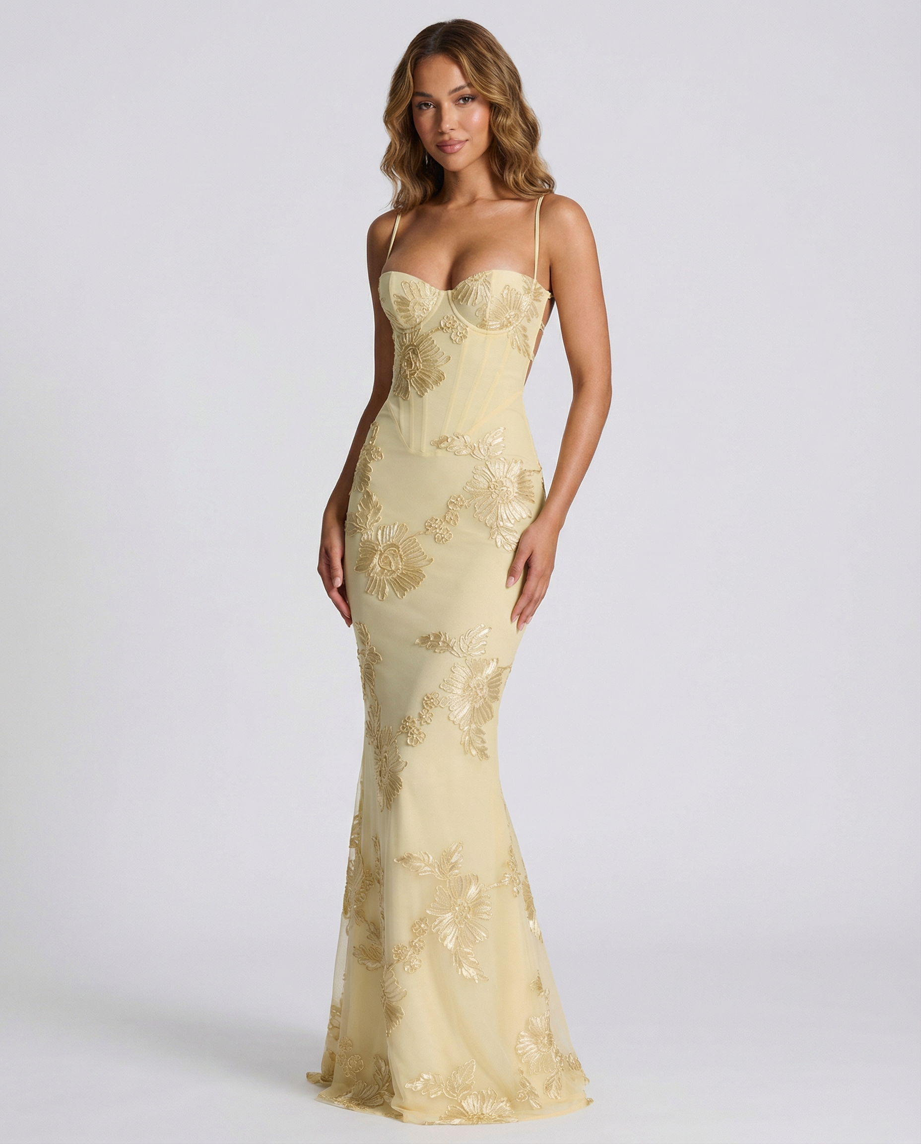 Flora | Evening Dress Backless Floral Design 0