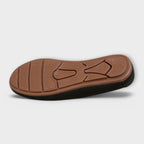 Lightweight loafer outsole, brown with textured tread pattern