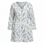 Women's Lightweight Fluid V-Neck Long Blouse Relaxed Drape
