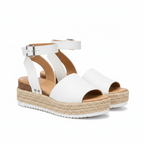 Women's Jute Wrapped Wedge Platform Sandals Cushioned Footbed Ankle Strap