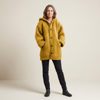Women's Long Hooded Cardigan Button Closure Patch Pockets Regular Fit Everyday Casual Wear