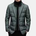 Men's softshell jacket, dark green, button-front with flap pockets
