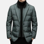 Men's softshell jacket, dark green, button-front with flap pockets