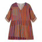 Women's Lightweight Fluid V-Neck Long Blouse Relaxed Drape