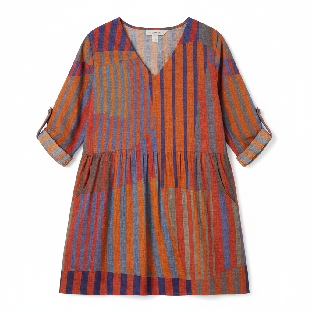 Women's Lightweight Fluid V-Neck Long Blouse Relaxed Drape