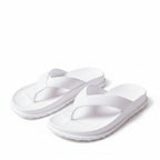 Orthopedic adjustable strap sandals, white, open-toe slide with thick cushioned sole