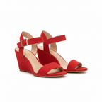Women's Casual Wedge Sandals Open Toe Adjustable Ankle Strap Synthetic Leather