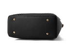 Black women’s shoulder bag with structured top and gold-tone hardware