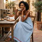 Women's Striped Gathered Sleeveless Spaghetti Strap Maxi Dress Casual Holiday Fit