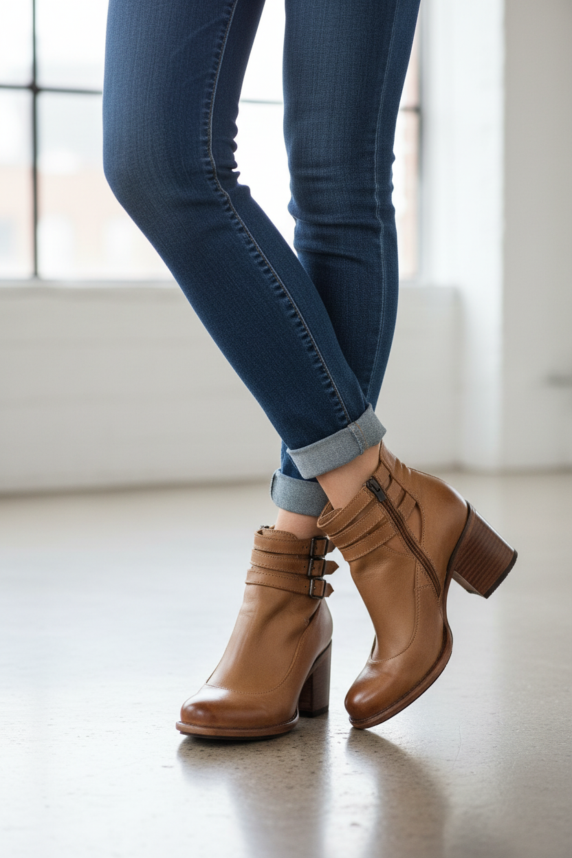 Women's Vintage Heels | Strappy Ankle Strap, Block Heel