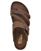 Women's Braided Thong Sandals Cushioned Insole Synthetic Leather Adjustable Buckle Fit