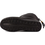 Black boot outsole with deep tread pattern and molded grip design