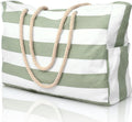 Women's Waterproof Extra Large Beach Bag Zippered Pockets Weekend Travel Companion
