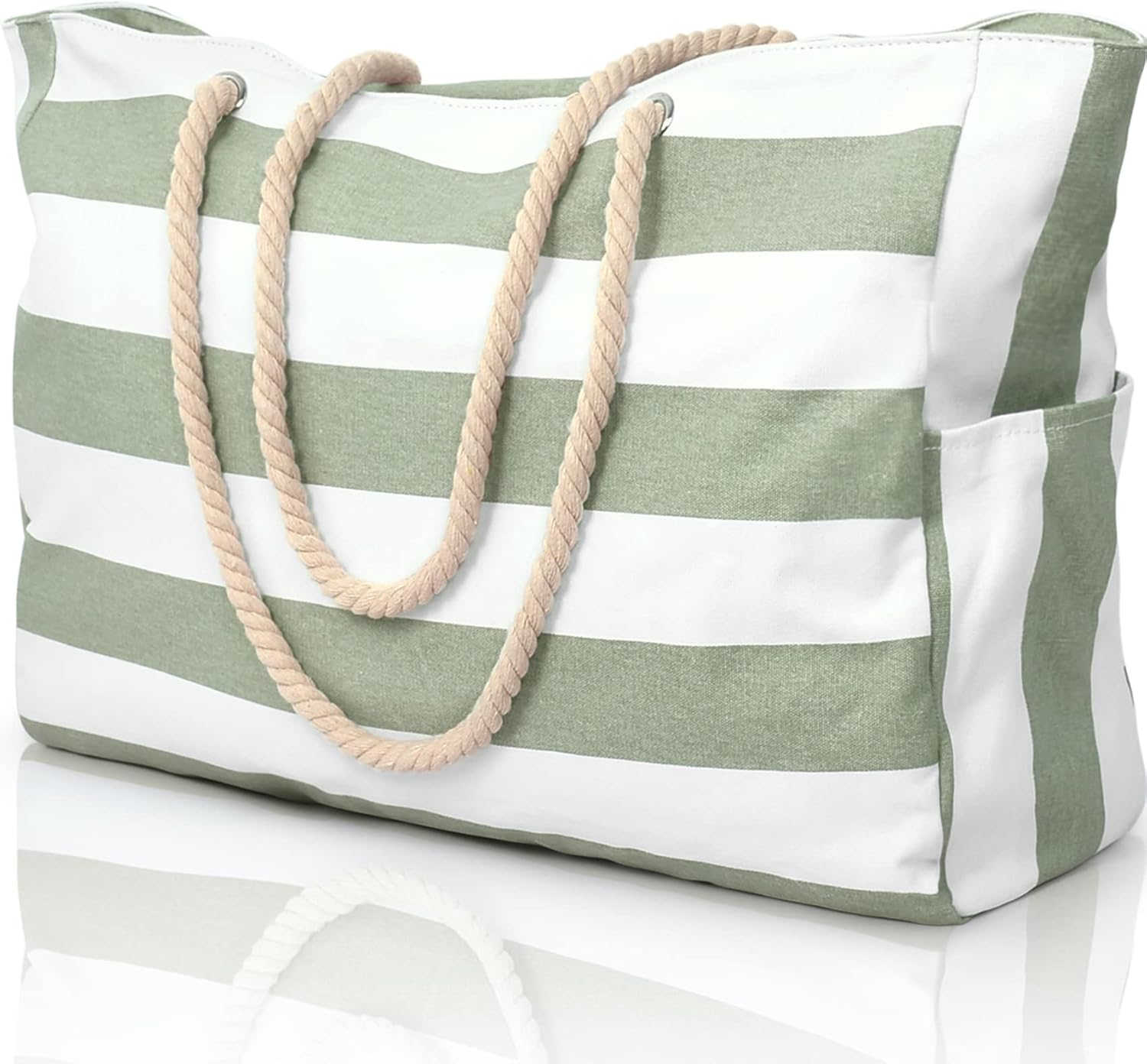 Women's Waterproof Extra Large Beach Bag Zippered Pockets Weekend Travel Companion