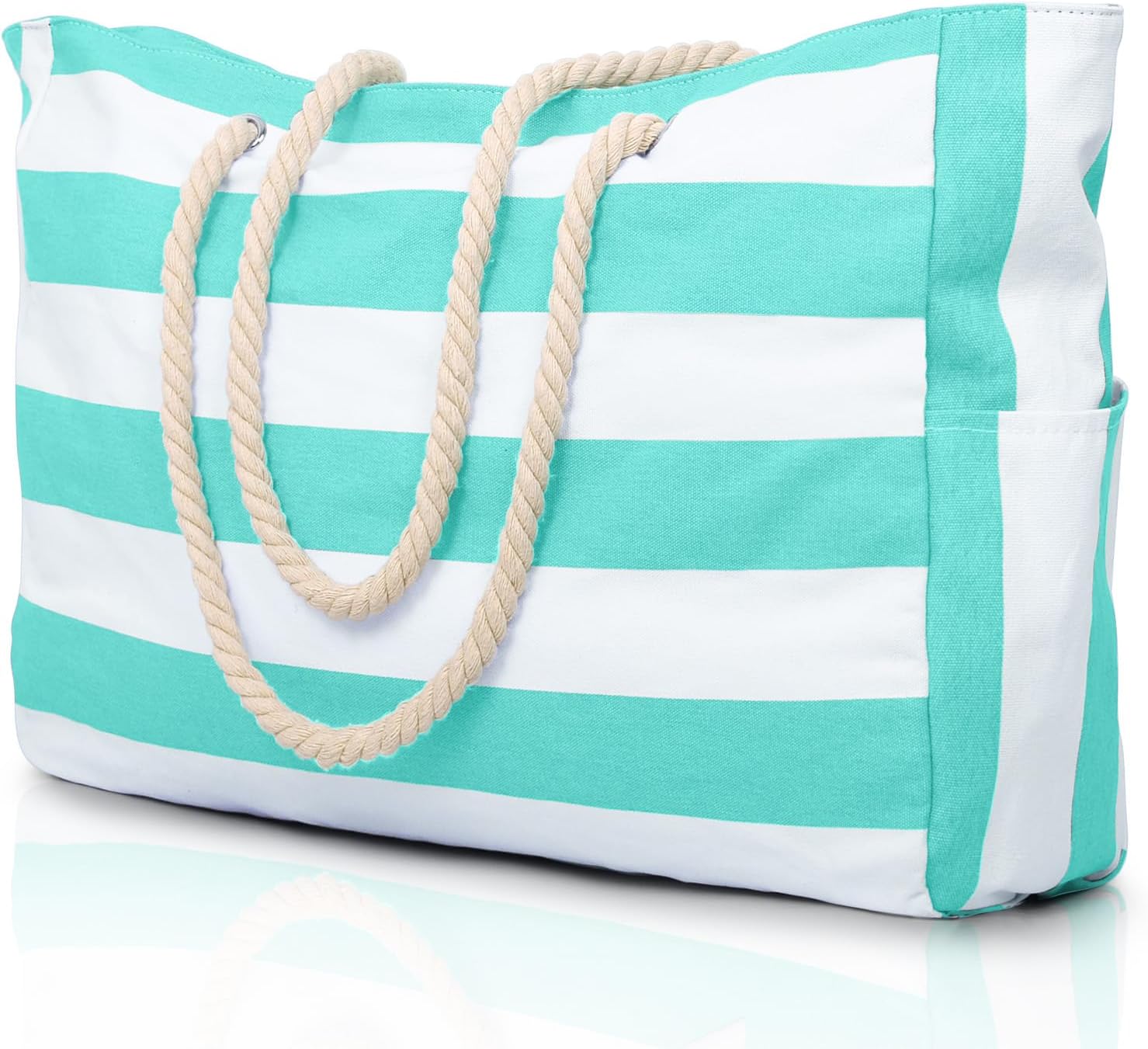 Women's Waterproof Extra Large Beach Bag Zippered Pockets Weekend Travel Companion