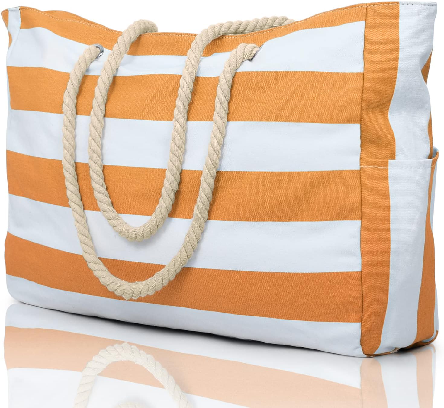 Women's Waterproof Extra Large Beach Bag Zippered Pockets Weekend Travel Companion