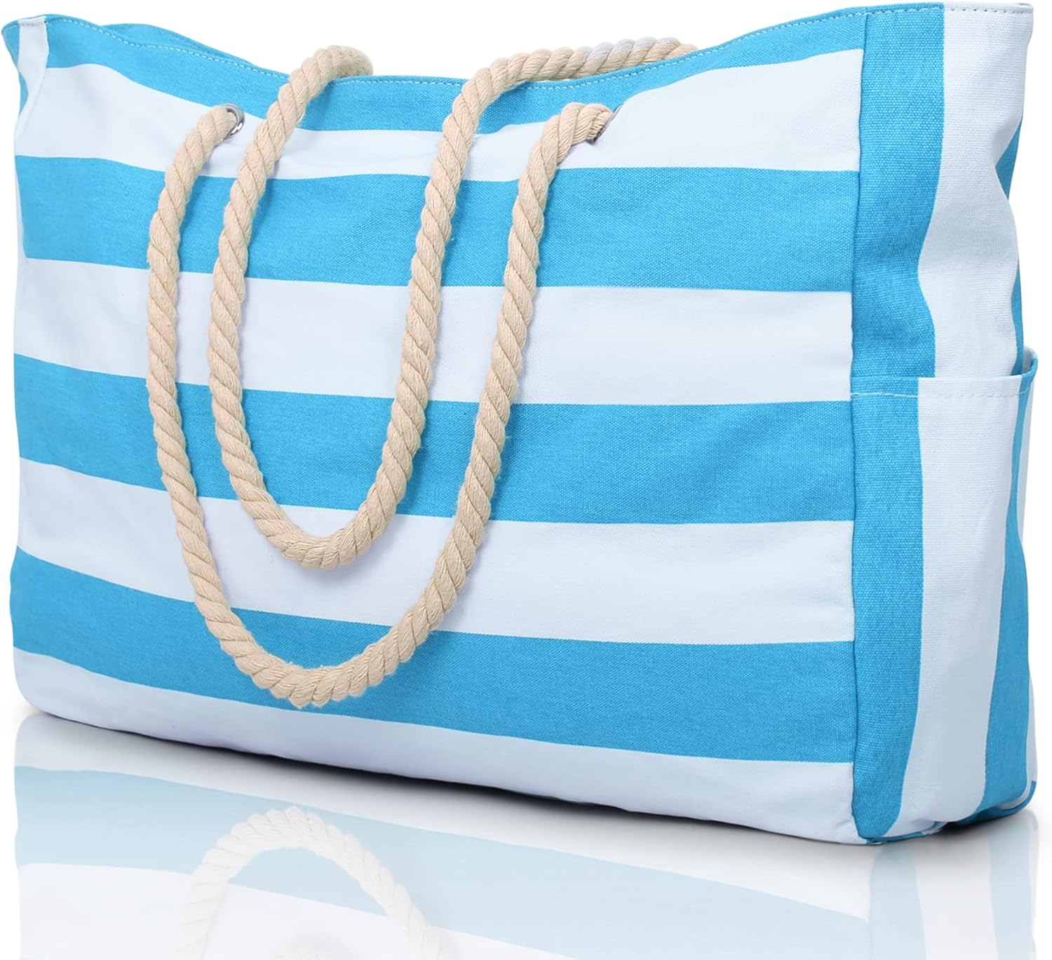 Women's Waterproof Extra Large Beach Bag Zippered Pockets Weekend Travel Companion