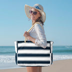 Women's Waterproof Extra Large Beach Bag Zippered Pockets Weekend Travel Companion