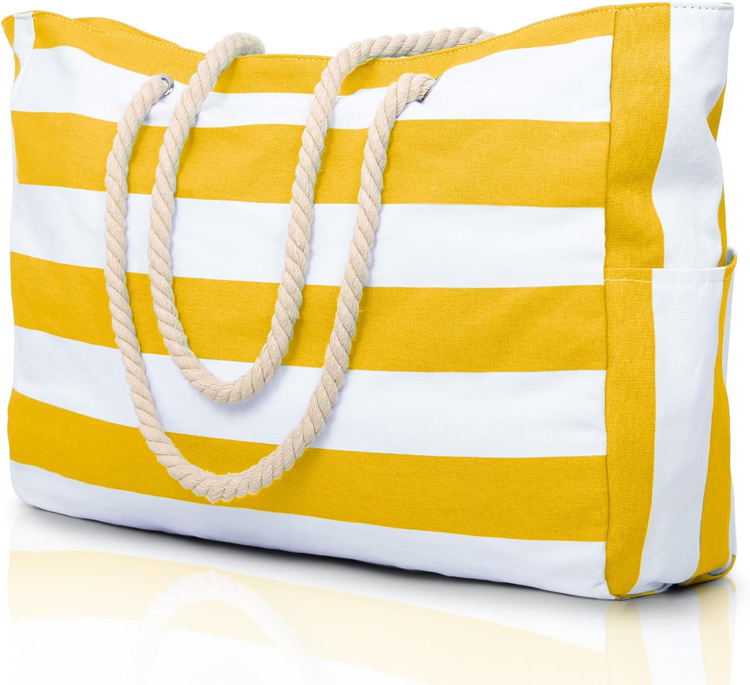 Women's Waterproof Extra Large Beach Bag Zippered Pockets Weekend Travel Companion