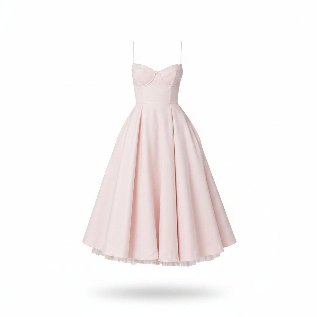 Women's Corset Midi Dress Sweetheart Neckline Full Skirt Occasion Fit