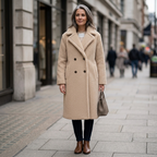 Women's Teddy Longline Faux Fur Coat Double Breasted Oversized Collar Relaxed Fit