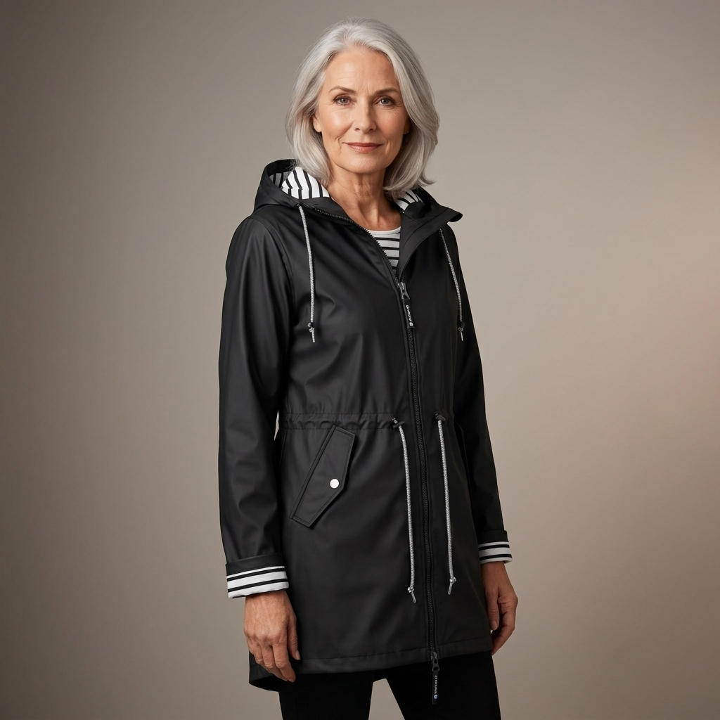 Women's Hooded Waterproof Raincoat Sealed Seams Breathable Loose Relaxed Fit